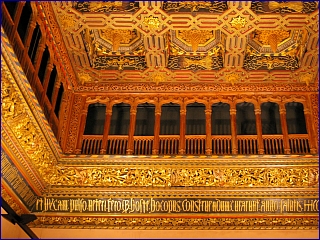 Aljarfe (plafond) paleis van de Katholieke Koningen te Zaragoza (Aljaferia)