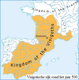 Visigotische rijk rond het jaar 500